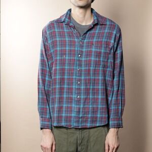 Vintage Sears Roebuck and Co Plaid Flannel Shirt Men's Size Large